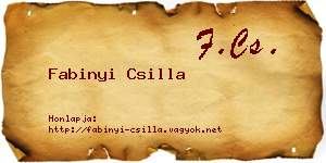 Fabinyi Csilla névjegykártya